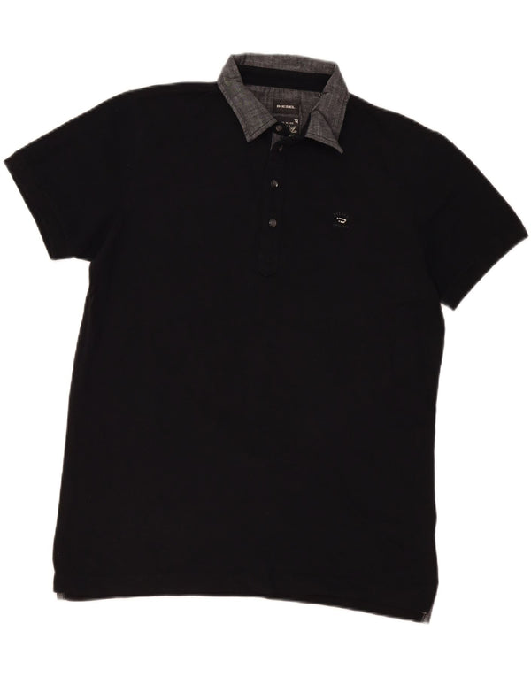 Diesel Herren Slim Fit Poloshirt XL Schwarz Colourblock Baumwolle