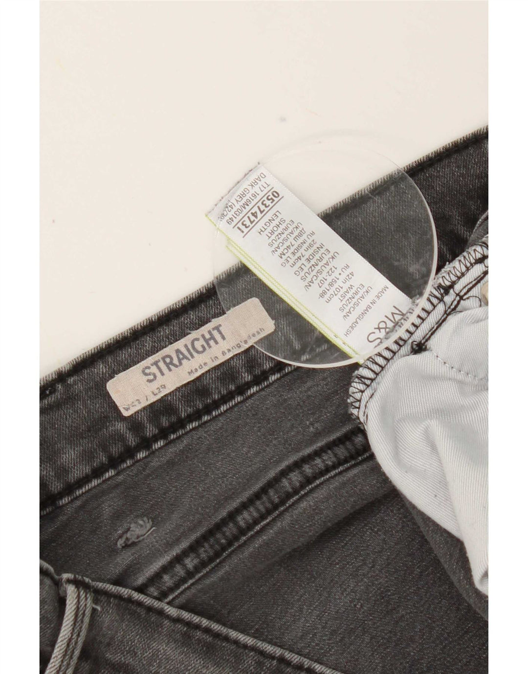 Marks & Spencer Herren Straight Jeans W42 L29 Graue Baumwolle