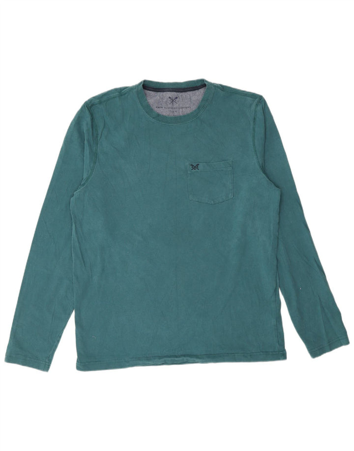 Crew Clothing Herren-Oberteil, langärmelig, mittelgrüne Baumwolle