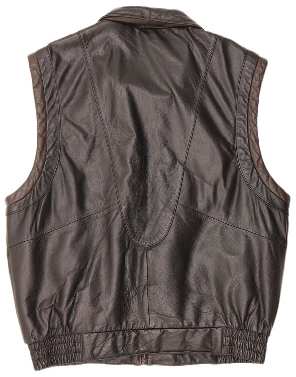 Enrico Gorlani Damen Lederweste UK 38 Medium Schwarz