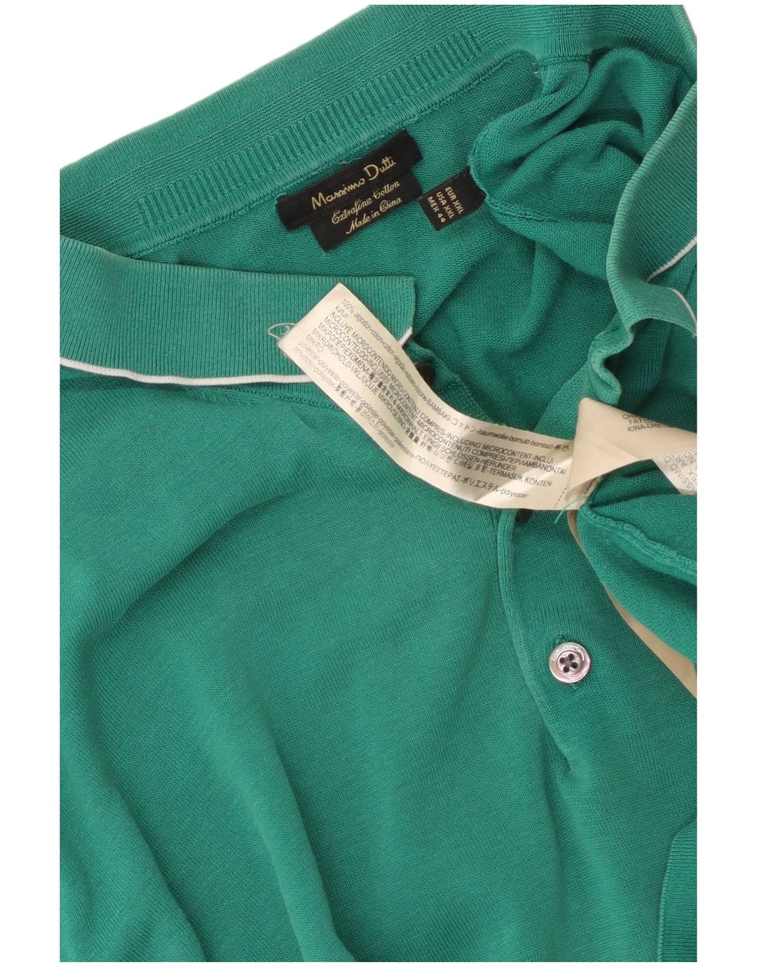 Massimo Dutti Herren Poloshirt 2XL Grüne Baumwolle