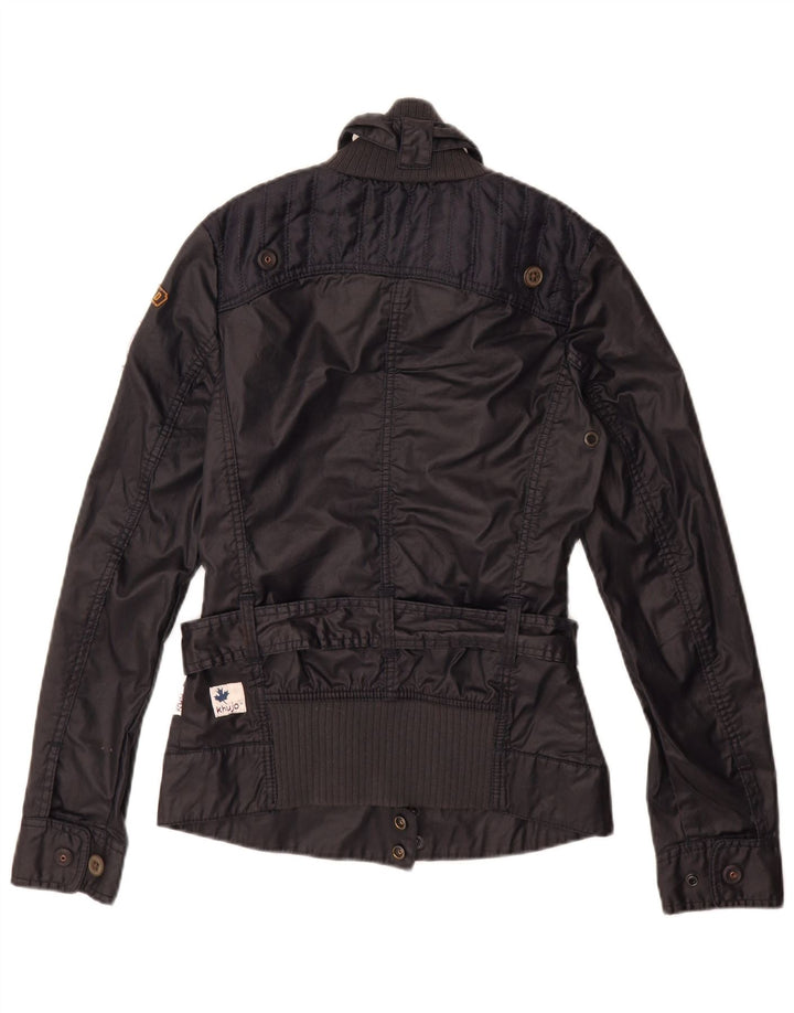 KHUJO Damen Utility-Jacke UK 10 Small Marineblaue Baumwolle