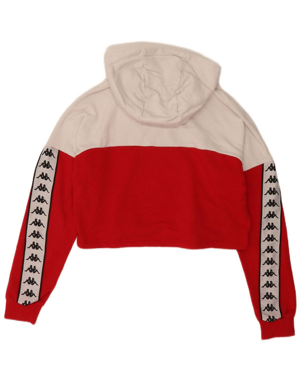 Kappa Damen-Pullover mit übergroßem grafischem Kapuzenpullover, UK 14, Mittelrot, Farbblock