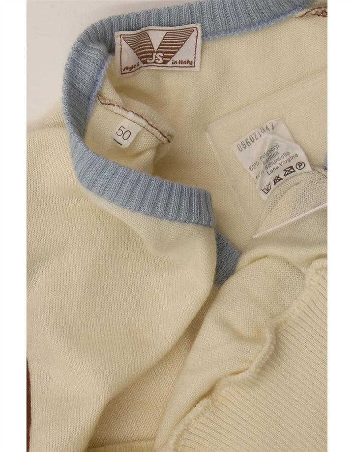 VINTAGE Herren-Pullover mit V-Ausschnitt IT 50 Medium Mehrfarbiger Farbblock