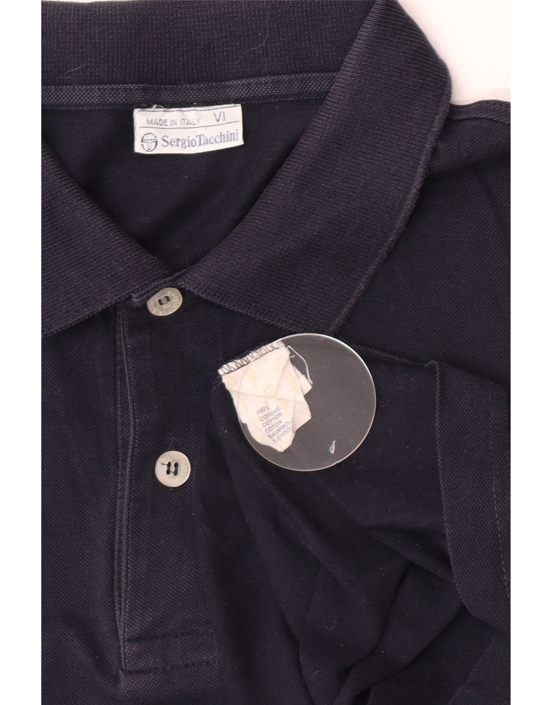 Sergio Tacchini Herren-Poloshirt, große marineblaue Baumwolle