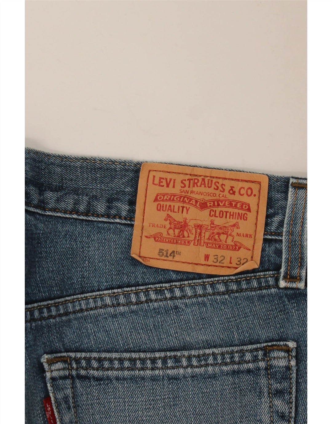 LEVI'S Herren 514 Slim Straight Jeans W32 L32 Blaue Baumwolle