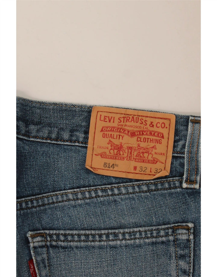 LEVI'S Herren 514 Slim Straight Jeans W32 L32 Blaue Baumwolle