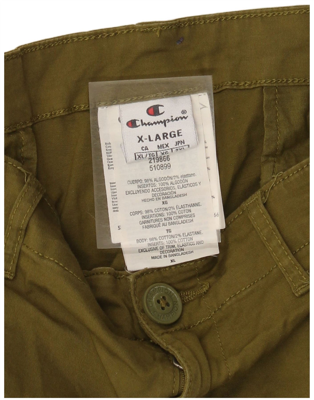 Champion Herren Cargoshorts XL W38 Khaki Baumwolle