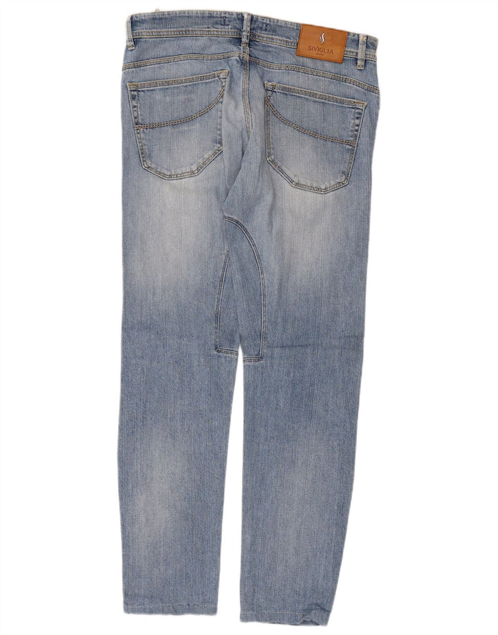 SIVIGLIA Damen Slim Jeans W34 L28 Blaue Baumwolle
