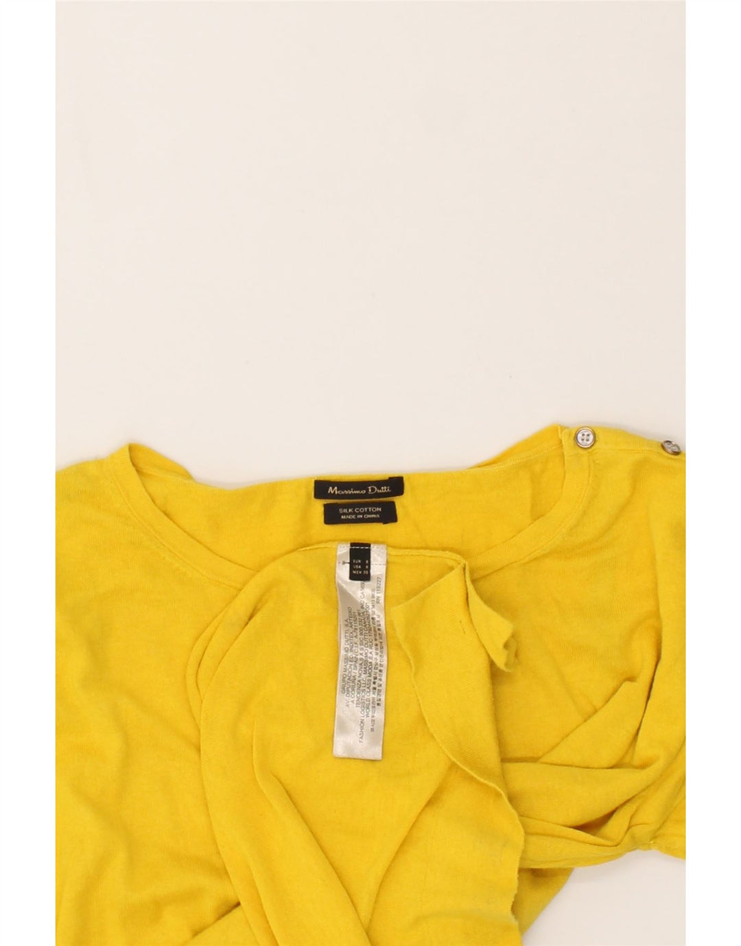 MASSIMO DUTTI Womens Oversized Crew Neck Jumper Sweater UK 10 Small Yellow Vintage Massimo Dutti and Second-Hand Massimo Dutti from Messina Hembry 