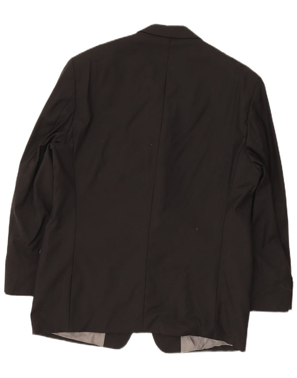 Calvin Klein Herren 3-Knopf-Blazerjacke UK 38 Mittelschwarze Wolle