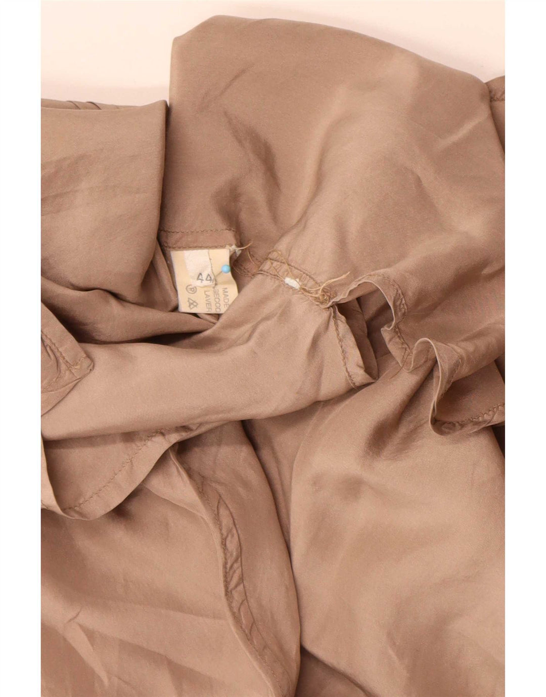Vintage Damen Longline-Oversize-Hemd IT 44 Mittelbeige