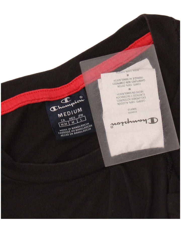 CHAMPION Herren-Grafik-T-Shirt-Oberteil aus mittelschwarzer Baumwolle