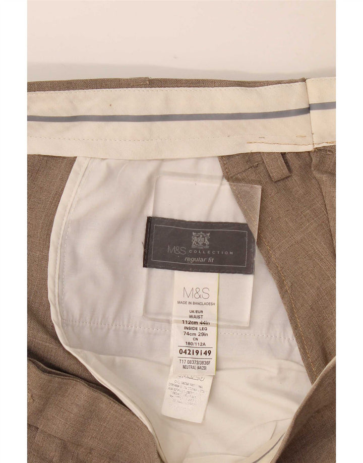 Marks & Spencer Mens Pegged Regular Fit Anzughose W44 L29 Beige