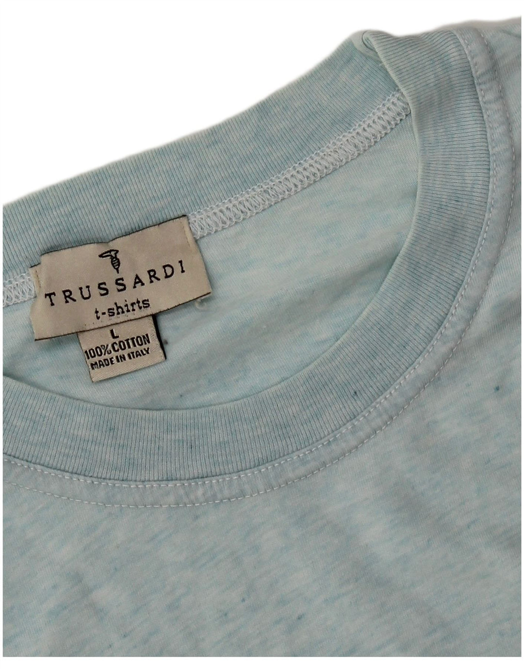 Trussardi Herren T-Shirt Top Large Blau Baumwolle