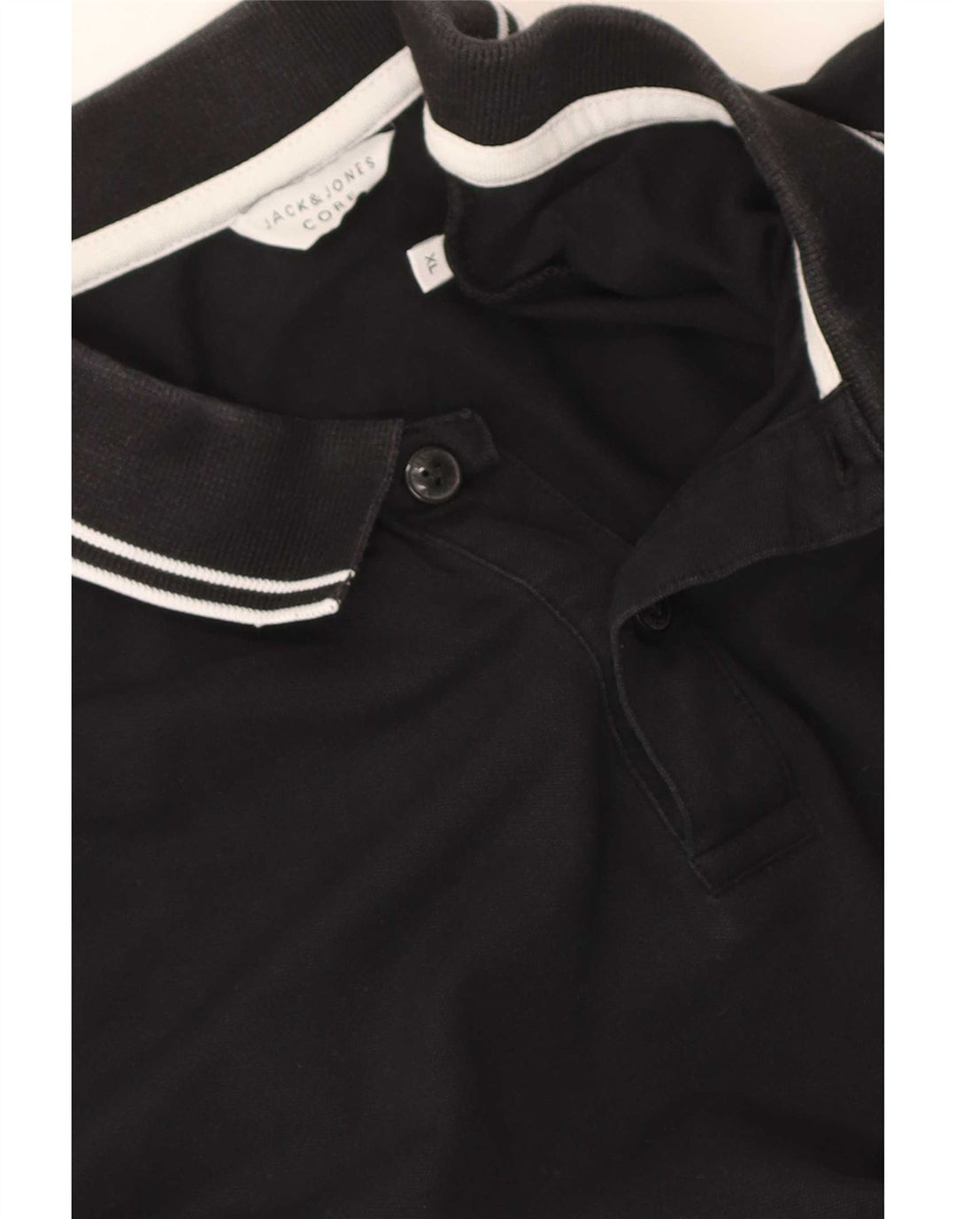 Jack & Jones Herren Poloshirt XL Schwarz gestreift