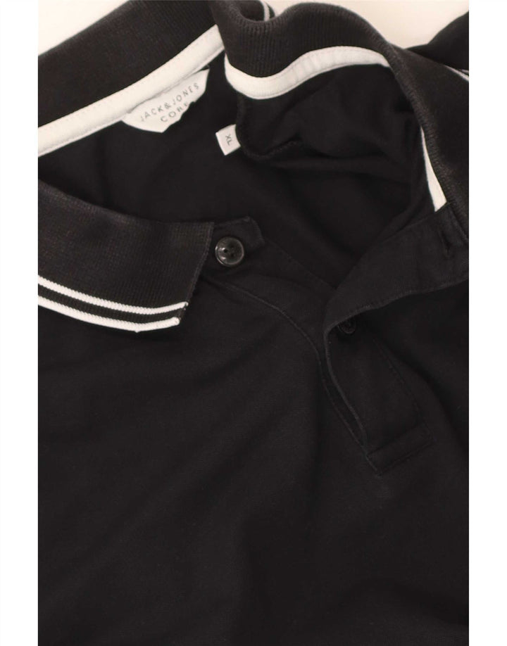 Jack & Jones Herren Poloshirt XL Schwarz gestreift