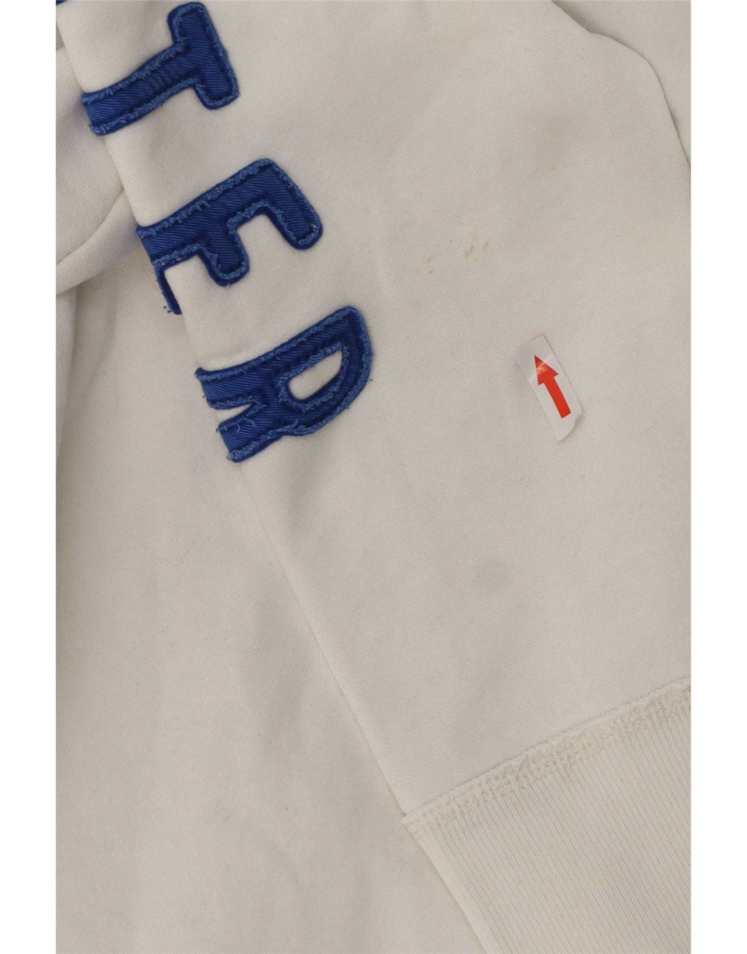 Hollister Herren-Kapuzenpullover mit grafischem Reißverschluss, mittelweiße Baumwolle