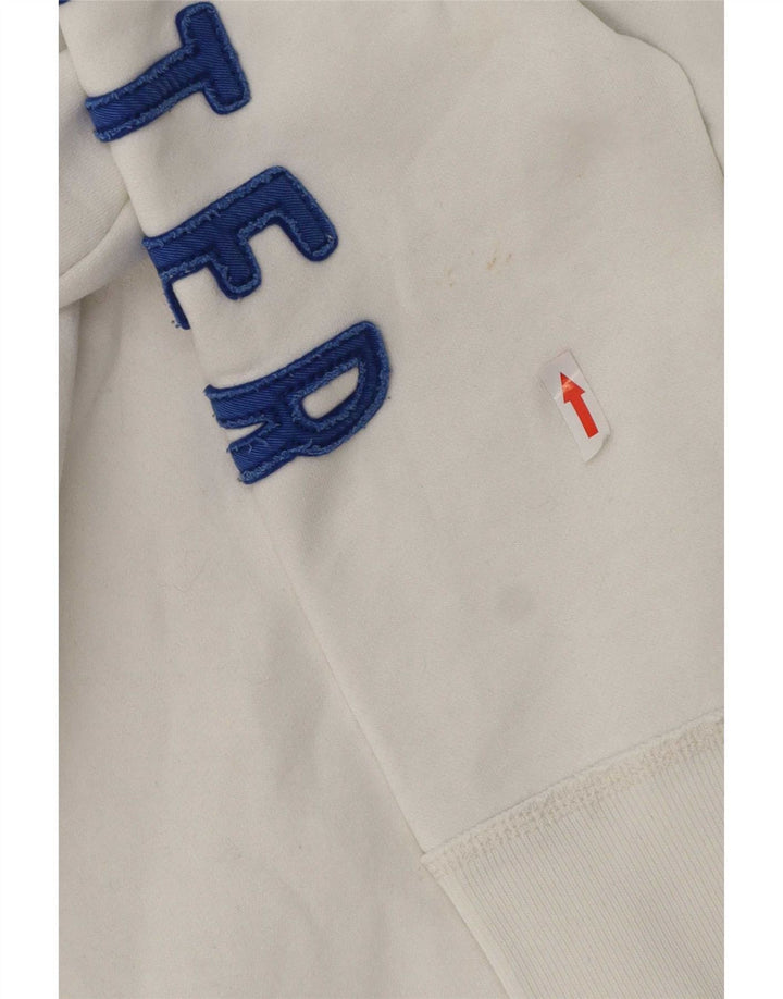 Hollister Herren-Kapuzenpullover mit grafischem Reißverschluss, mittelweiße Baumwolle