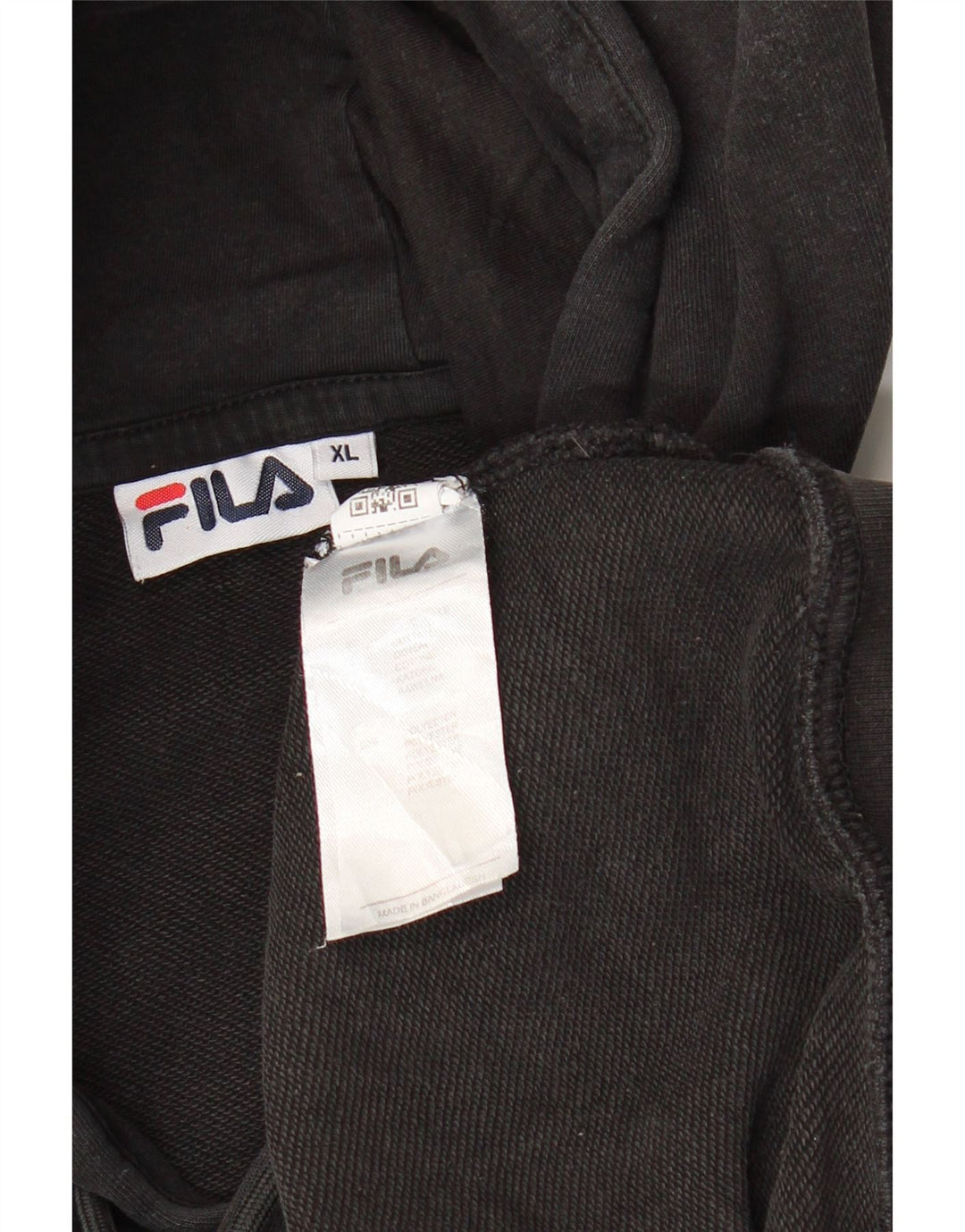FILA Damen-Pullover mit übergroßem grafischem Kapuzenpullover, UK 18, XL, schwarze Baumwolle