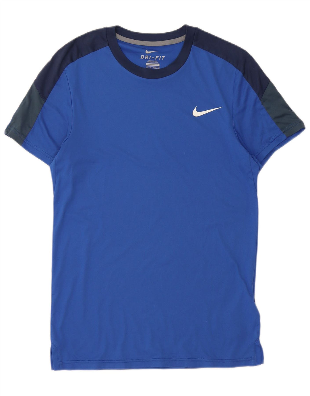 Nike Herren Dri Fit T-Shirt Top XS Blaues Colourblock-Polyester
