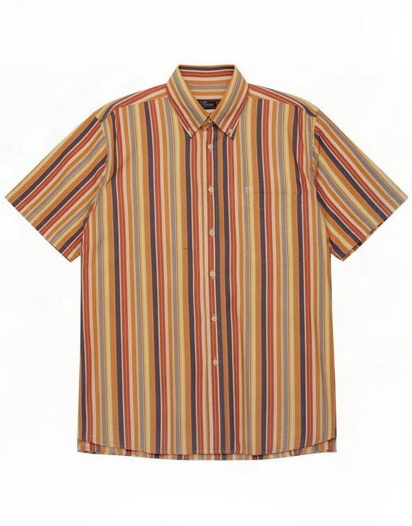 Carlo Pignatelli Herren Kurzarmhemd Größe 42 16 1/2 Large Mehrfarbig