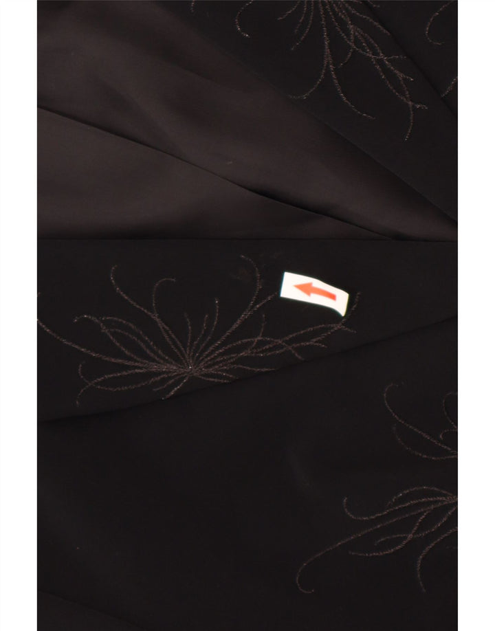 Laura Ashley Damen 1-Knopf-Blazerjacke UK 16 Large Schwarz geblümt