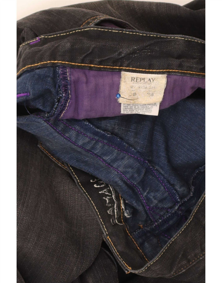 Replay Herren Straight Jeans W38 L34 Schwarz