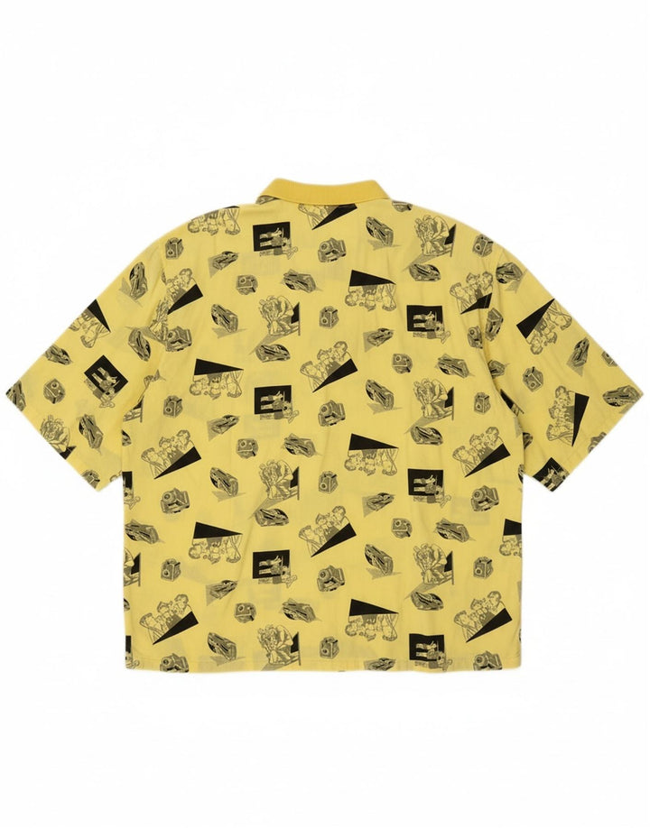 VINTAGE Mens Graphic Polo Shirt Large Yellow Vintage Vintage and Second-Hand Vintage from Messina Hembry 