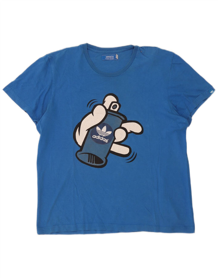 Adidas Herren Grafik T-Shirt Top Large Blau