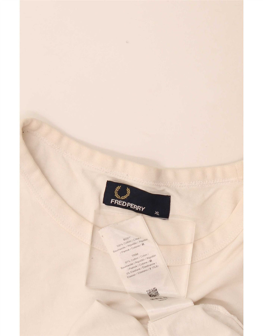 Fred Perry Herren T-Shirt Top XL Weiße Baumwolle