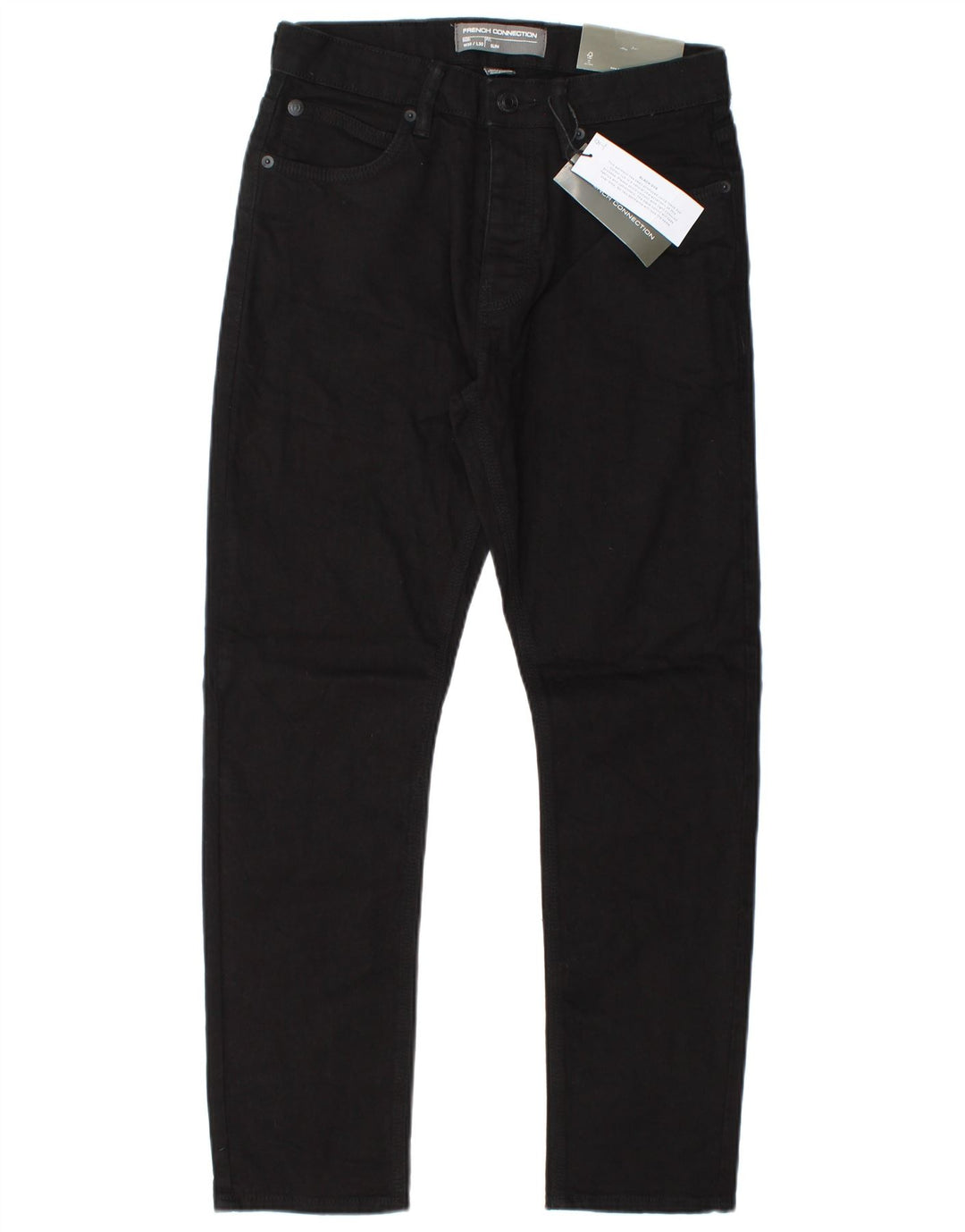French Connection Slim-Jeans für Herren, W30, L30, schwarze Baumwolle