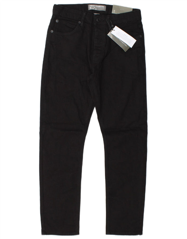 French Connection Slim-Jeans für Herren, W30, L30, schwarze Baumwolle