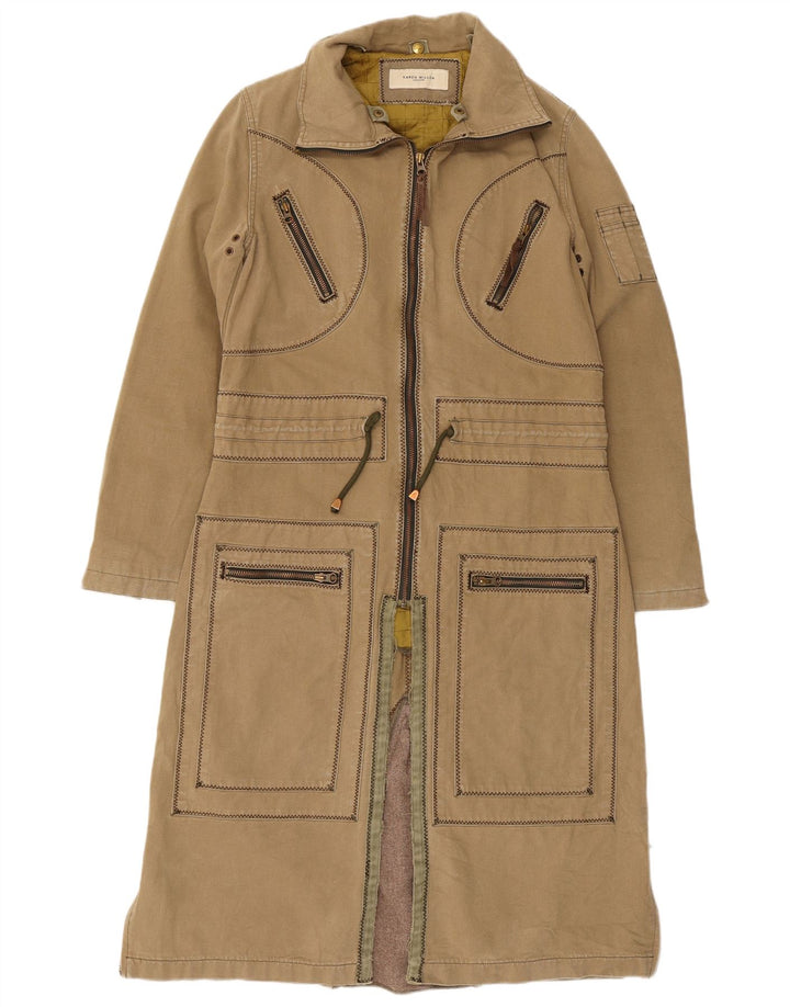 Karen Millen Damenmantel US 6 Mittelbeige Baumwolle