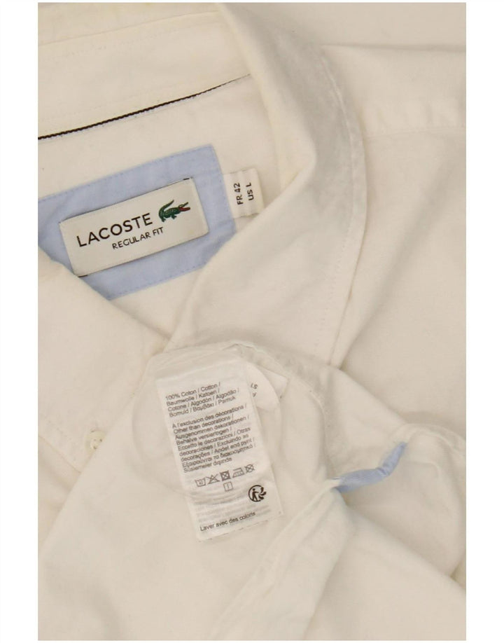 Lacoste Herrenhemd, Größe 42, große weiße Baumwolle