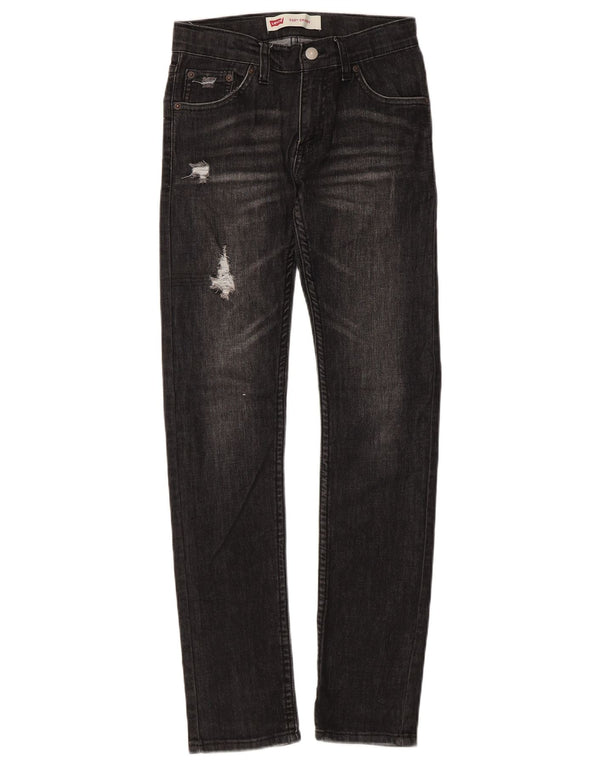 Levi's 510 Distressed Skinny Jeans für Jungen, 11–12 Jahre, W28 L29, schwarze Baumwolle