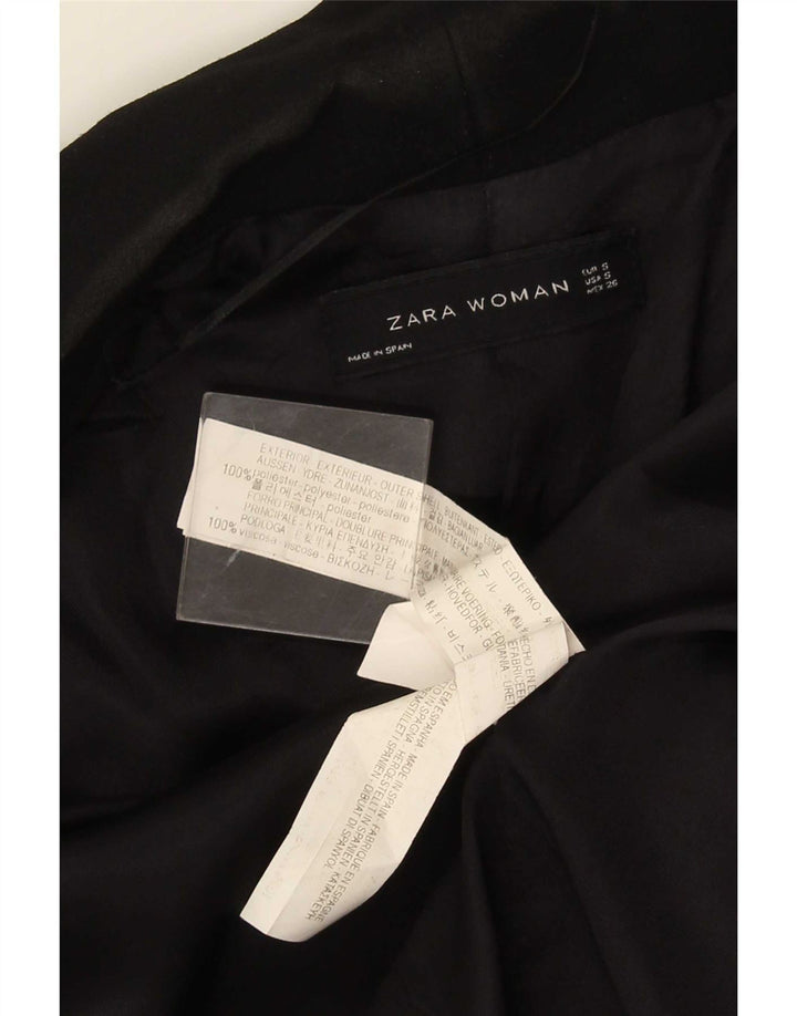 Zara Damen-Blazer mit 3/4-Ärmeln, offen, Gr. 10, Größe S, Schwarz, Polyester