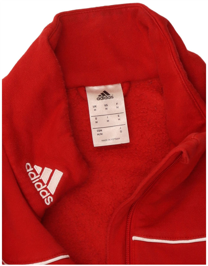 ADIDAS Herren-Sweatshirt mit Reißverschluss am Hals, Mittelrot