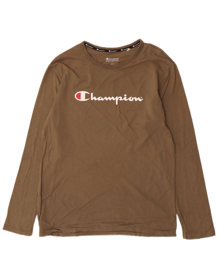 CHAMPION Herren-Grafik-Oberteil, langärmelig, groß, braune Baumwolle