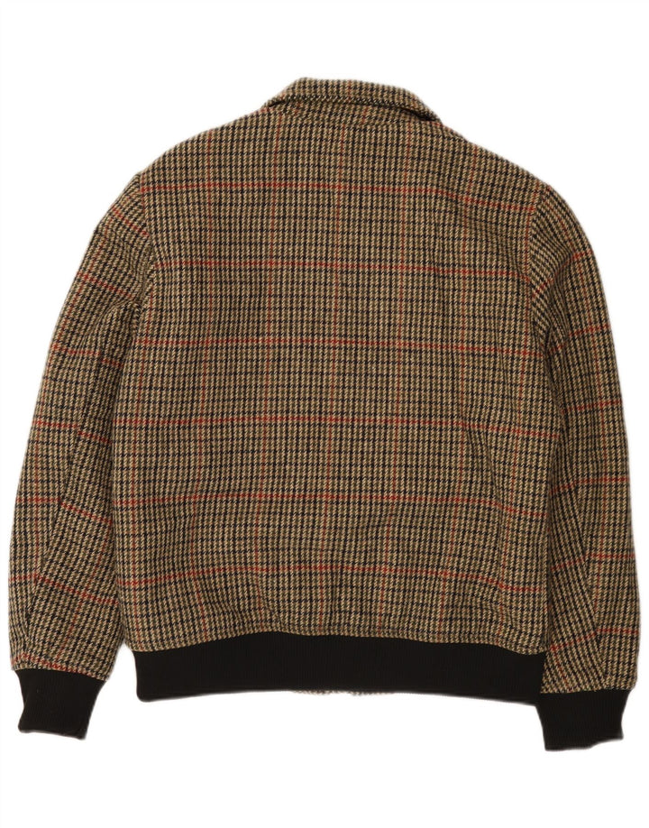 X-FEEL Herren Bomberjacke UK 40 Large Braunes Hahnentritt-Polyester