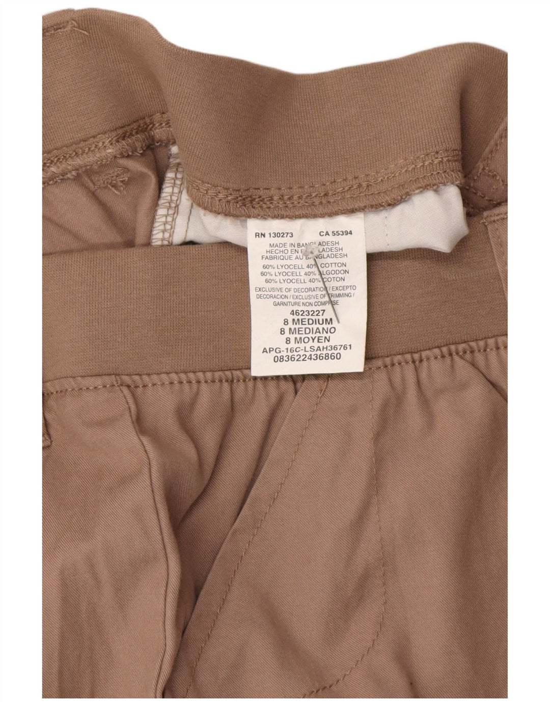Lee Womens Relaxed Fit Chino Shorts US 8 Medium W30 Braun Lyocell