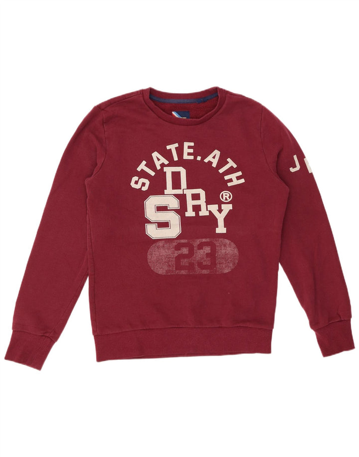 SUPERDRY Herren-Sweatshirt-Pullover mit Grafik, mittlere Burgunder-Baumwolle