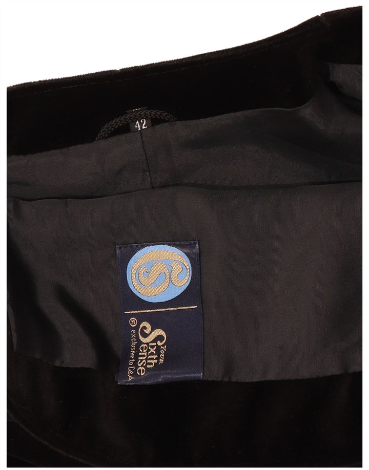 Your Sixth Sense Damen-Blazer aus offenem Samt, EU 42, Größe L, Schwarz