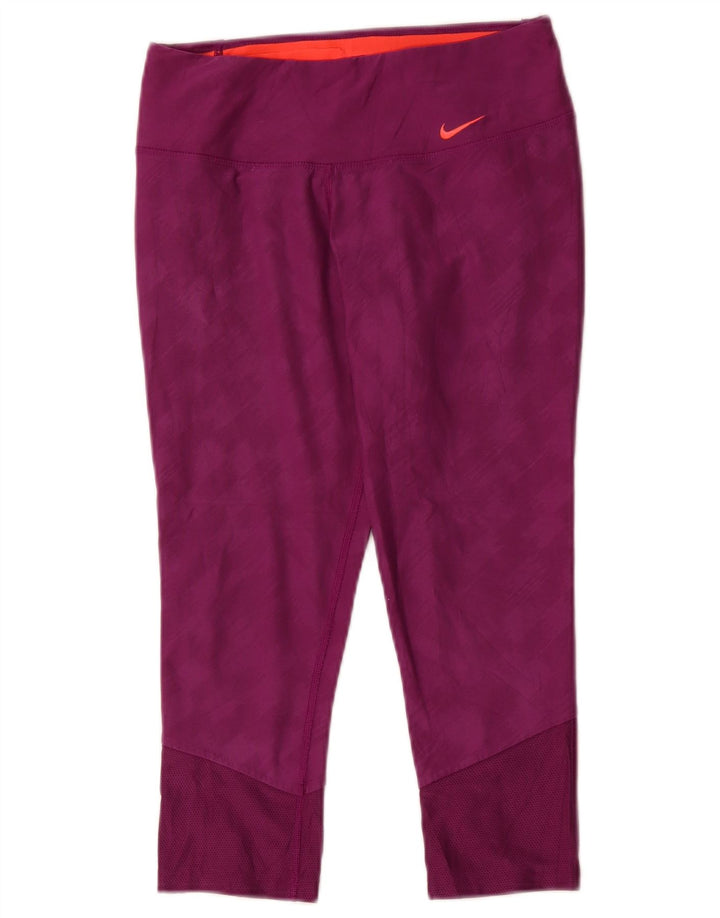 Nike Damen Capri-Leggings UK 10 Small Lila Geometrisch Polyester