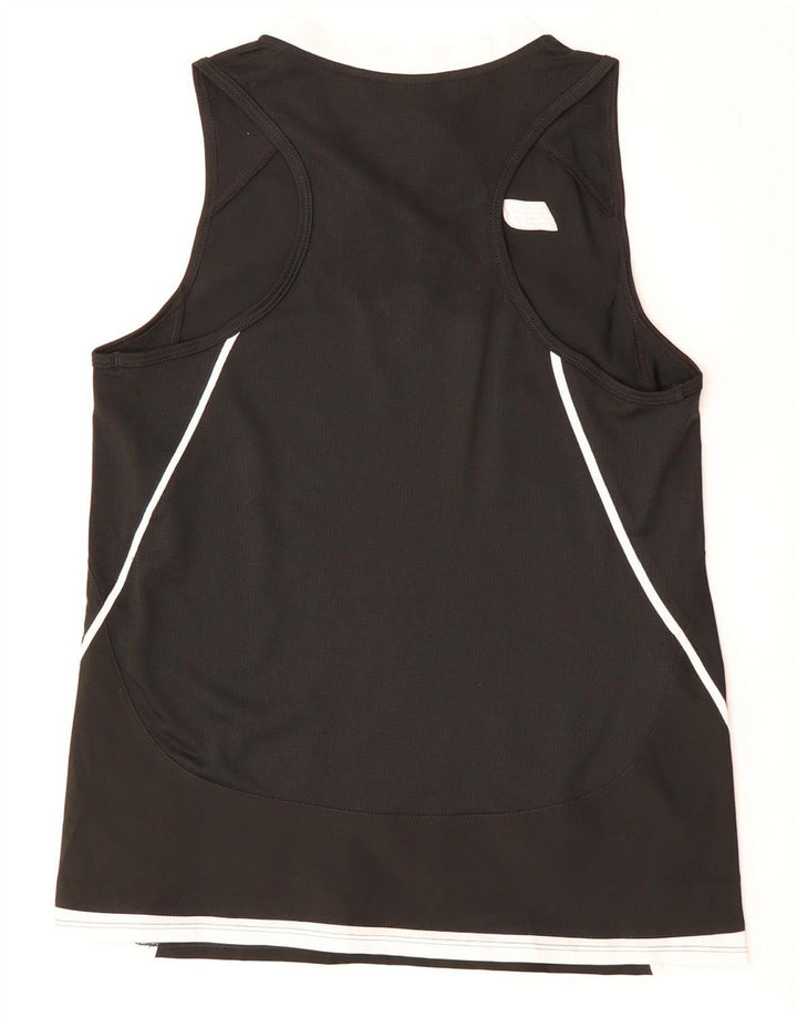 New Balance Damen-Trägershirt UK 14 Large Schwarzes Colourblock-Polyester