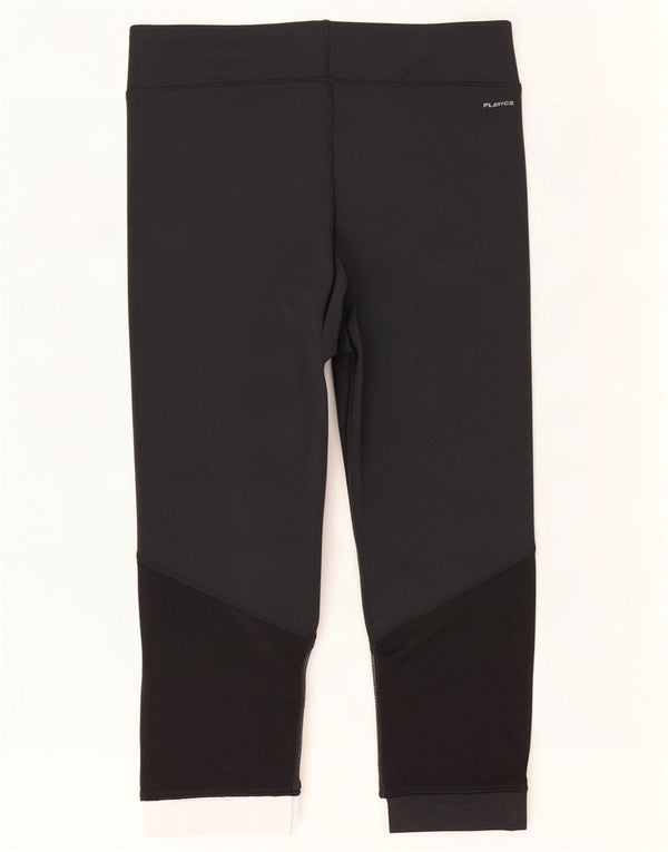 Reebok Damen Capri-Leggings UK 12/14 Mittelschwarzes Colourblock-Polyester