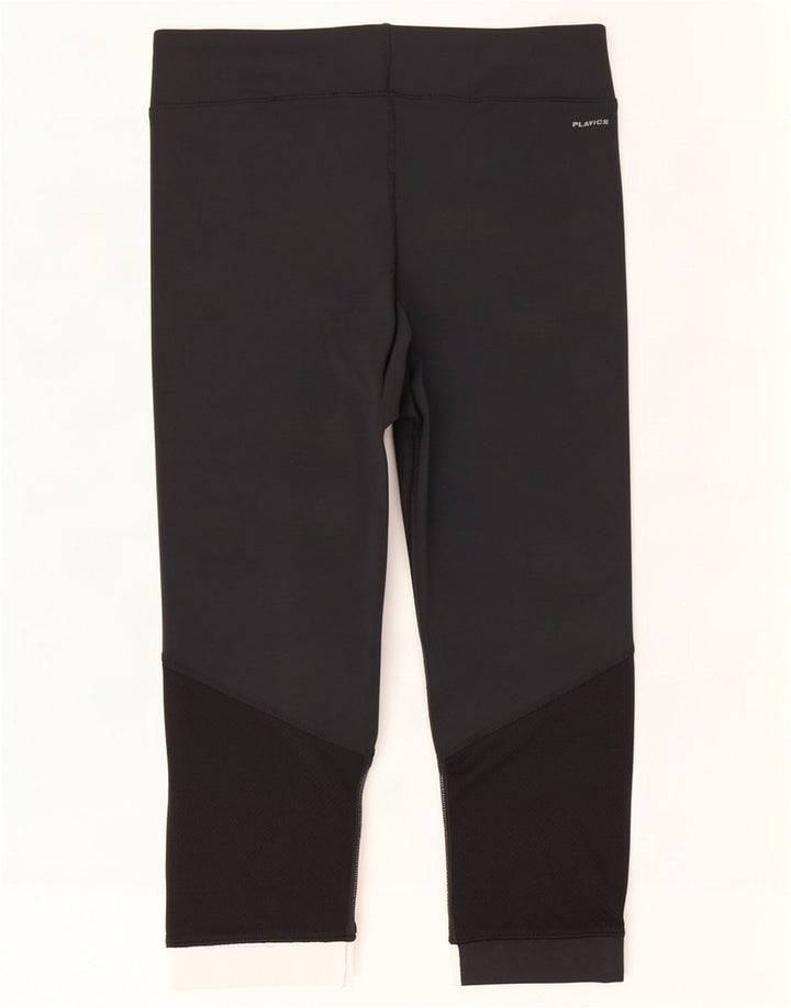 Reebok Damen Capri-Leggings UK 12/14 Mittelschwarzes Colourblock-Polyester