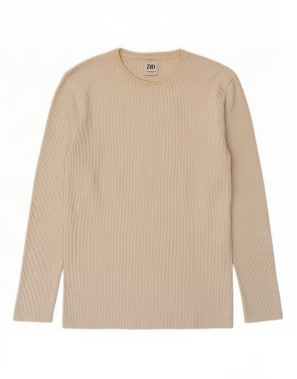 Zara Herren Top Langarm XL Off White