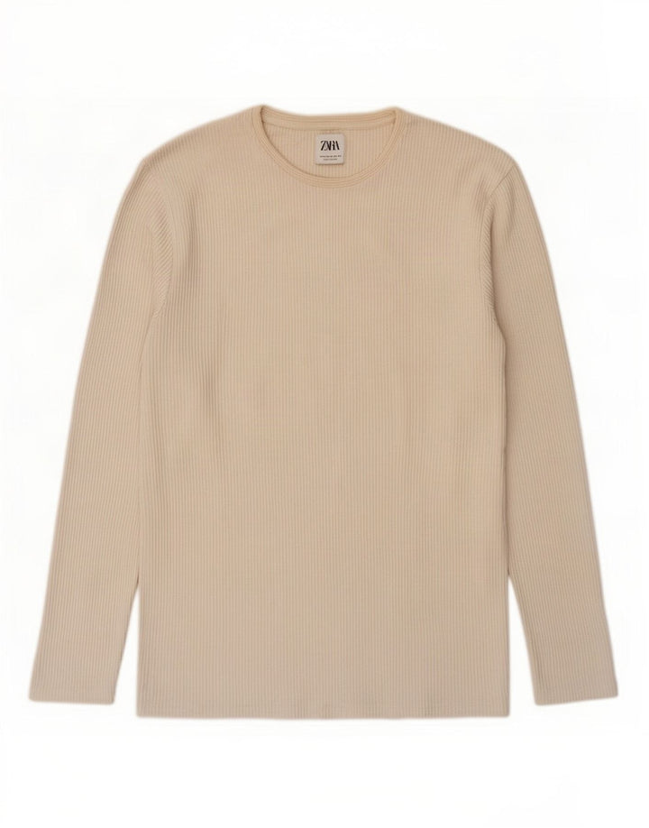 Zara Herren Top Langarm XL Off White