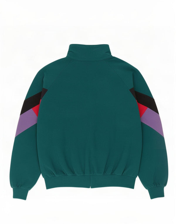 Asics Damen-Trainingsanzug-Top-Jacke IT 46 Large Grün Colourblock Retro